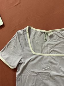 H&amp;M Cute Pastel Square Neck Top