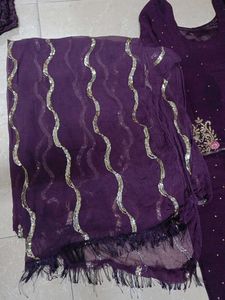 Elegant Purple Ethnic Skirt/Plazzo