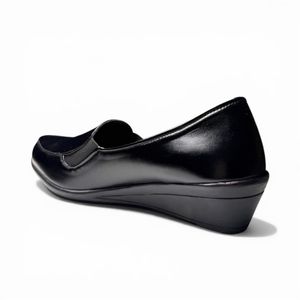 Classic Black Wedge Loafers