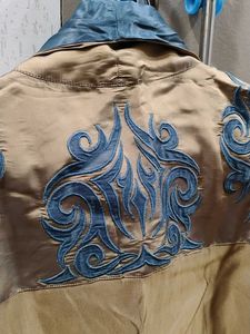 Elegant Gold &amp; Blue Dhoopchaun Shirt