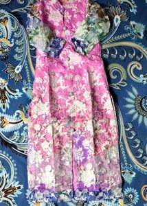 FRONT SLIT CUT KURTA (Floral Pattern) 🩷