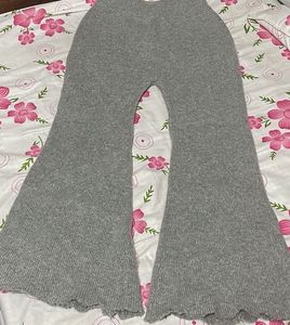 women’s winter Grey Bell Bottom Knit Pants