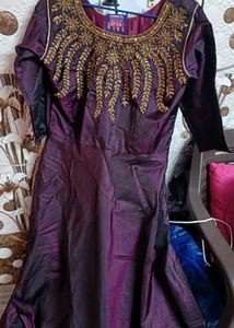Elegant Ethnic Gown - Deep Purple