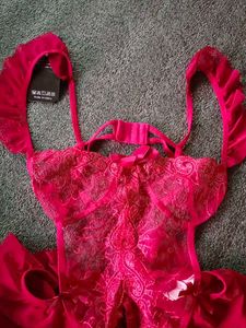 S size Red Lace Teddy Lingerie