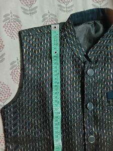 boy's Embellished Sleeveless Jacket with kurta