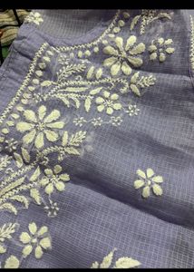 Elegant Lavender Chikankari Kurta