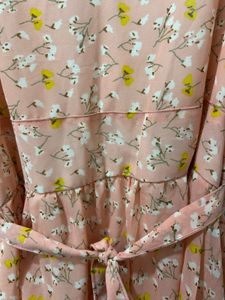 Peach Floral Maxi Dress