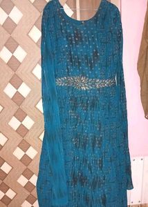 Teal Embellished Ethnic Gown