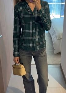 Green Plaid Vintage Button-Up Shirt