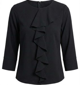 Elegant Black Ruffle Top