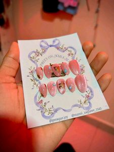 Sparkling Pink Press-On Nails Set