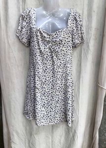 18158. Floral Print Ruched Mini Dress
