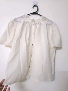 Elegant White Puff Sleeve Top