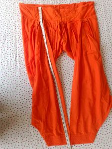 Blue Denim Kurta with Orange Pants