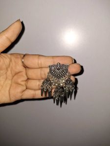 Oxidized Silver Dangle Earrings