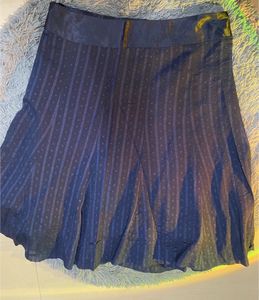 Navy Blue Striped Skirt