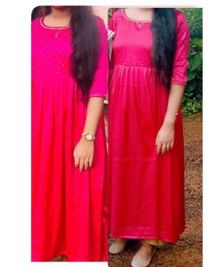 Rani Pink / Magenta Silk Kurta with beads work