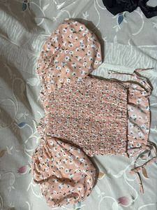 Floral Puff Sleeve Crop Top