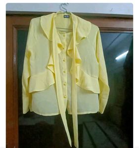 New Georgette Yellow Women Top