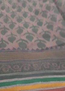 Beautiful pure cotton Printed Purple Saree