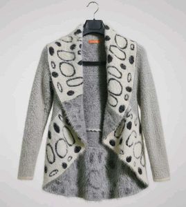 Elegant Patterned Open-Front Cardigan