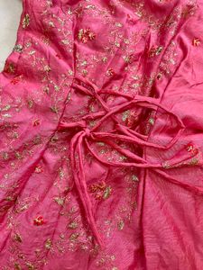 pink y2k corset back kurti