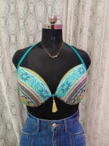 Paisley Print Bikini Top