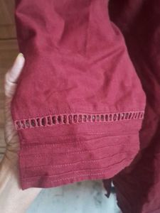 Farida Gupta Maroon Cotton Kurta 40-41