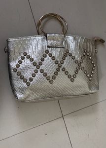 Sparkly Silver Clutch Bag