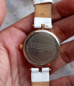 Giordano orignal White Leather Strap Watch