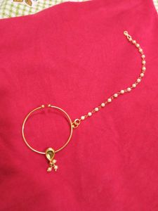 Nose Ring with Pearl Chain