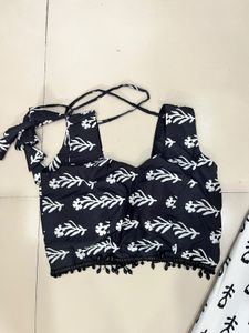 Beautiful Black &amp; White Printed Chaniya Choli