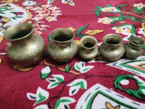 Antique Brass Kalash Pot Set