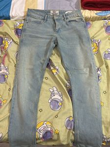 Faded blue jeans