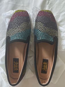 Sparkling Rainbow Embellished Loafers
