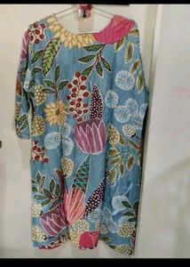 Blue &amp; White Printed Kurta