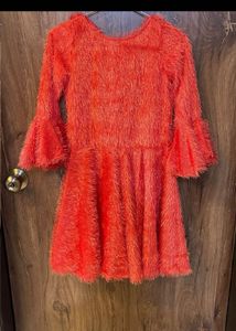 Fun Fuzz Dress - Coral