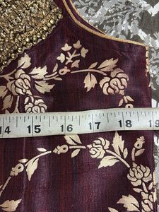 Designer Embellished Maroon Brocadeanarkali suit w