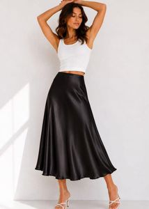 Satin Midi Skirt