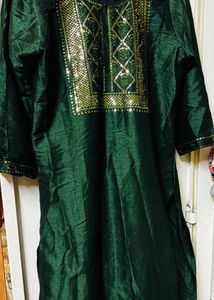 Golden Sequins Green kurta with Palazzo