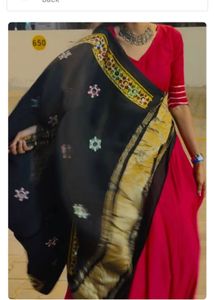 Vibrant Pink Lehenga Choli with Black Dupatta