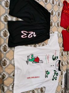 Graphic Print T-Shirt and Shorts Set