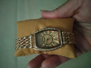 Elegant Rose Gold Watch with Crystal Accents
