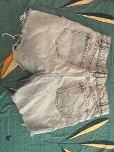 light washed distressed denim shorts