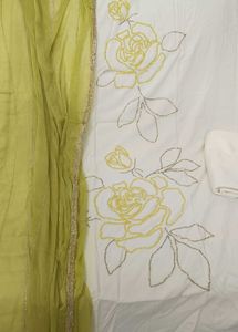 rayon suit with handwork