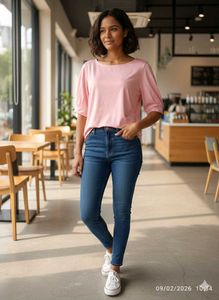 large size Stylish Pink Top