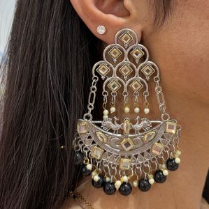 Designer Oxidized Jhumka Earrings