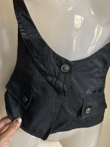 Black Halter Neck Vest Top