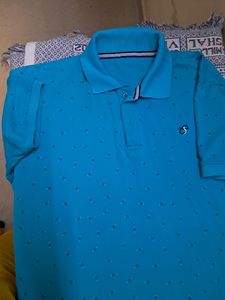 AQUA BLUE MEN T-shirt With Prints