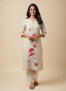 Embroidered Kurta with Floral Design